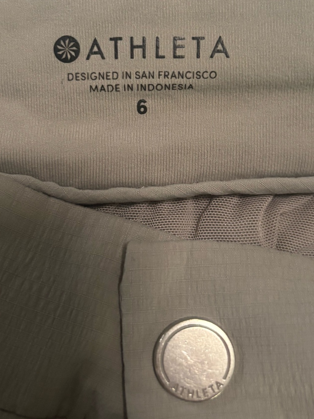 Athleta Women's Khaki Lightweight Active Shorts - Picture 3 of 3